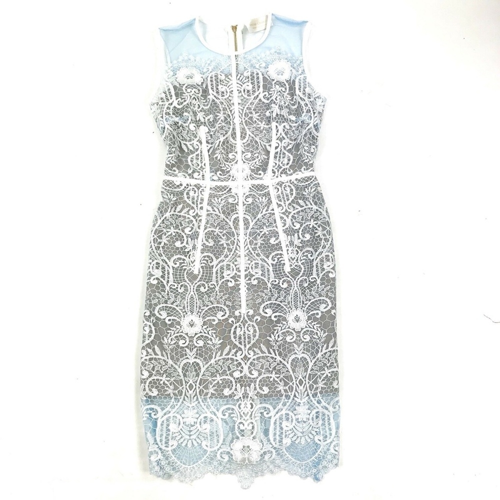 Bronx & Banco Lace Sleeveless Shift Midi Dress 10 - Picture 3 of 8